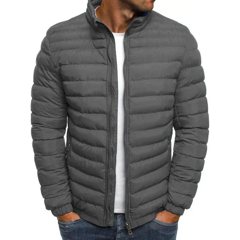 Men's Slim-Fit Lightweight Winter Puffer Jacket Pockets Quilted