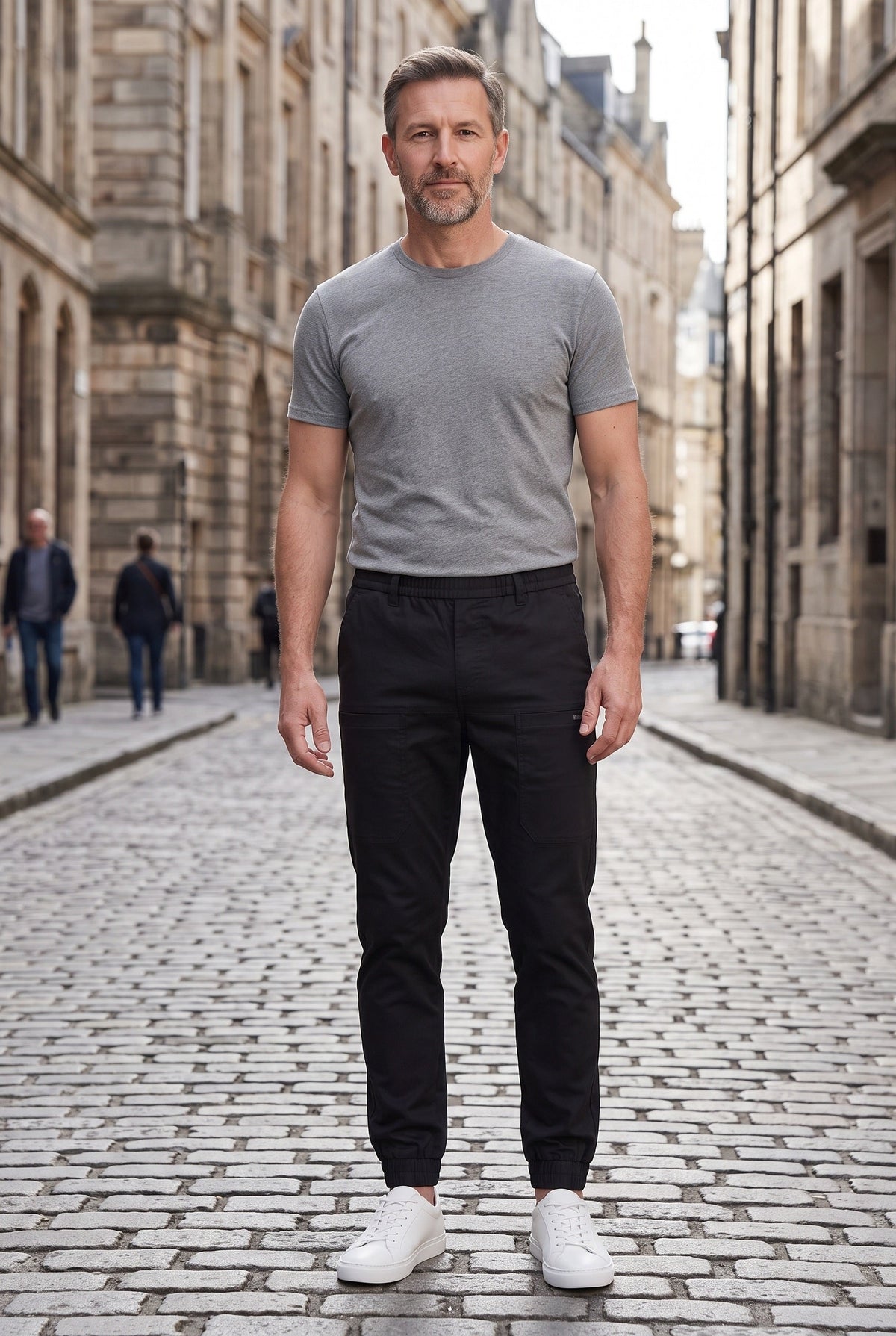 Men's Cargo Trousers Drawstring Waist Pockets