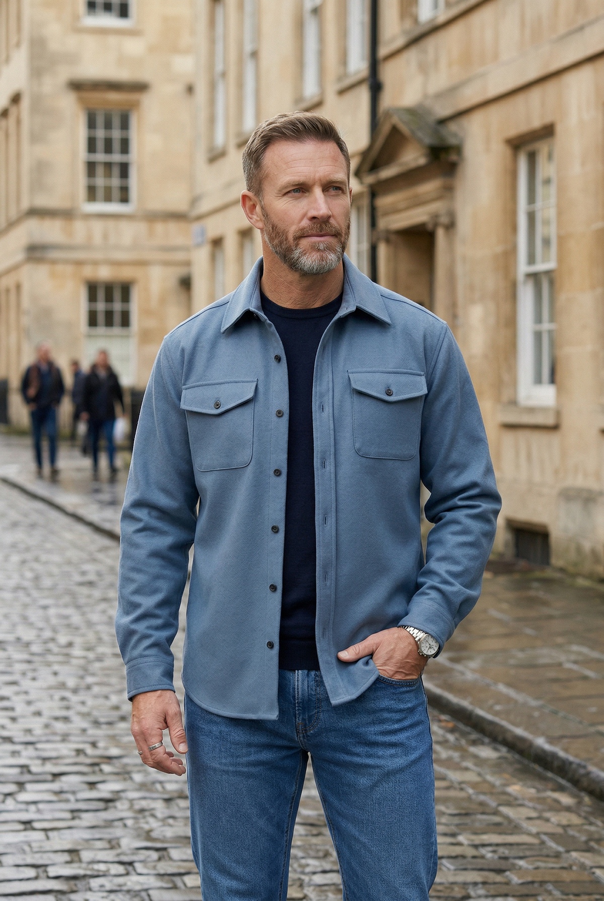 Men's Chest Pocket Shirt Jacket Overshirt Lightweight