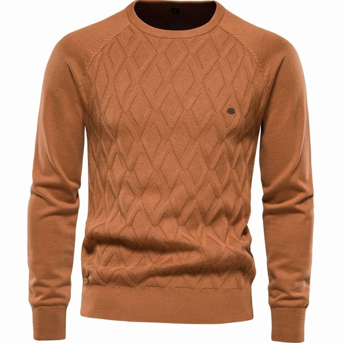 Men's Diamond-Knit Crew-Neck Knitted Jumper